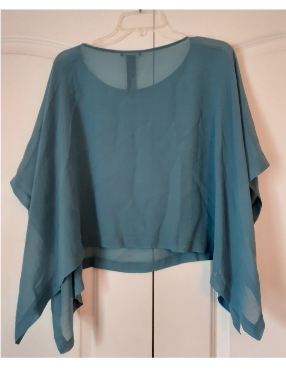 NWT Eileen Fisher Sheer Silk Georgette Poncho size L/XL NEW